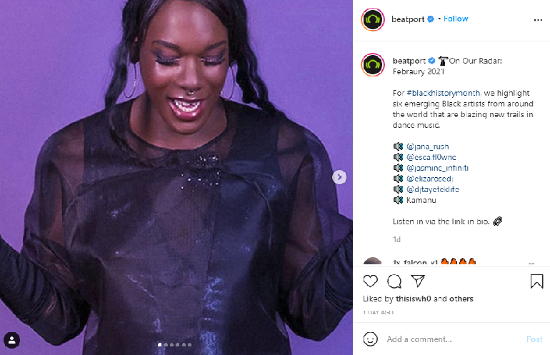 Beatport's Instagram post promoting "On the Radar" feature