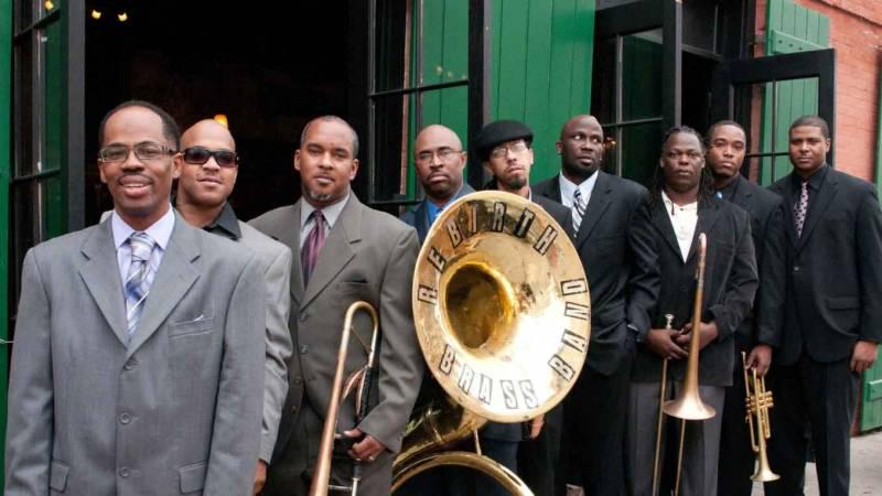 Rebirth Brass Band at Metal Building at Trustees'' Garden